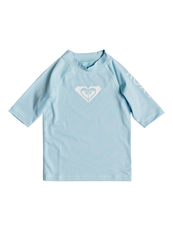 roxy, Girl's 2-6 Whole Hearted Short Sleeve UPF 50 Rash Guard, CRYSTAL BLUE (bfa0) 0 Girl's 2-6 Whole Hearted Short Sleeve UPF 50 Rash Guard Blue ERLWR03074 Roxy