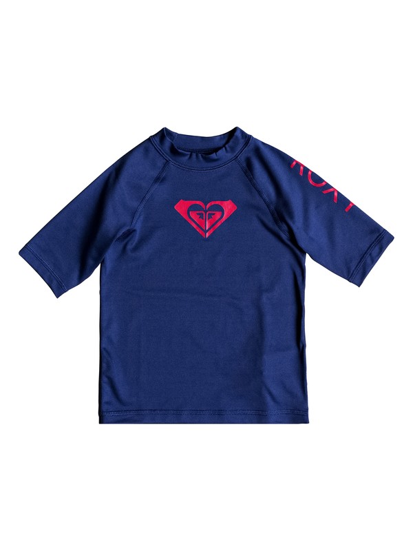 roxy, Girl's 2-6 Whole Hearted Short Sleeve UPF 50 Rash Guard, DEEP COBALT (bre0) 0 Girl's 2-6 Whole Hearted Short Sleeve UPF 50 Rash Guard Blue ERLWR03074 Roxy