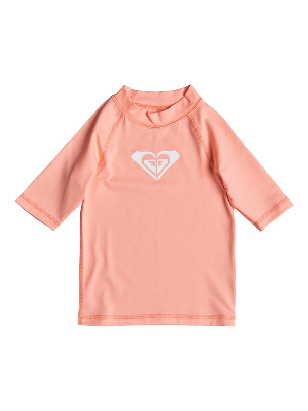 roxy, Girl's 2-6 Whole Hearted Short Sleeve UPF 50 Rash Guard, SOUFFLE (mfg0) 0 Girl's 2-6 Whole Hearted Short Sleeve UPF 50 Rash Guard Pink ERLWR03074 Roxy