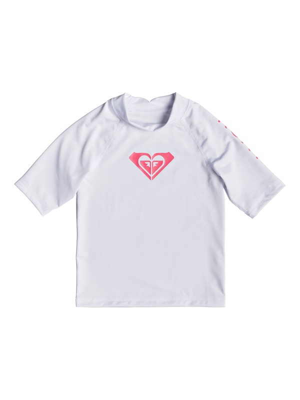 roxy, Girl's 2-6 Whole Hearted Short Sleeve UPF 50 Rash Guard, BRIGHT WHITE (wbb0) 0 Girl's 2-6 Whole Hearted Short Sleeve UPF 50 Rash Guard White ERLWR03074 Roxy