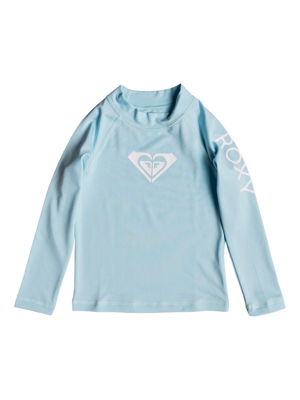 roxy, Girl's 2-6 Whole Hearted Long Sleeve UPF 50 Rash Guard, CRYSTAL BLUE (bfa0) 0 Girl's 2-6 Whole Hearted Long Sleeve UPF 50 Rash Guard Blue ERLWR03075 Roxy