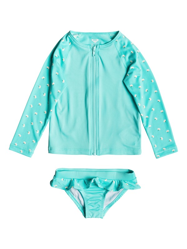 roxy, Girl's 2-6 Tropical Blooms Long Sleeve UPF 50 Rashguard Set, BLUE RADIENCE SWIM FLOWER TWIS (bgm6) 0 Girl's 2-6 Tropical Blooms Long Sleeve UPF 50 Rashguard Set Blue ERLWR03080 Roxy