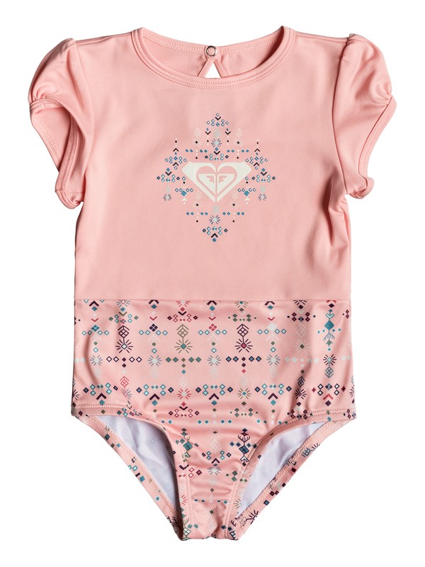 roxy, Girls 2-6 Jane Jane Short Sleeve UPF 50 One Piece Rashguard, PEACHES N CREAM AZAZ (mey7) 0 Girls 2-6 Jane Jane Short Sleeve UPF 50 One Piece Rashguard Pink ERLWR03083 Roxy
