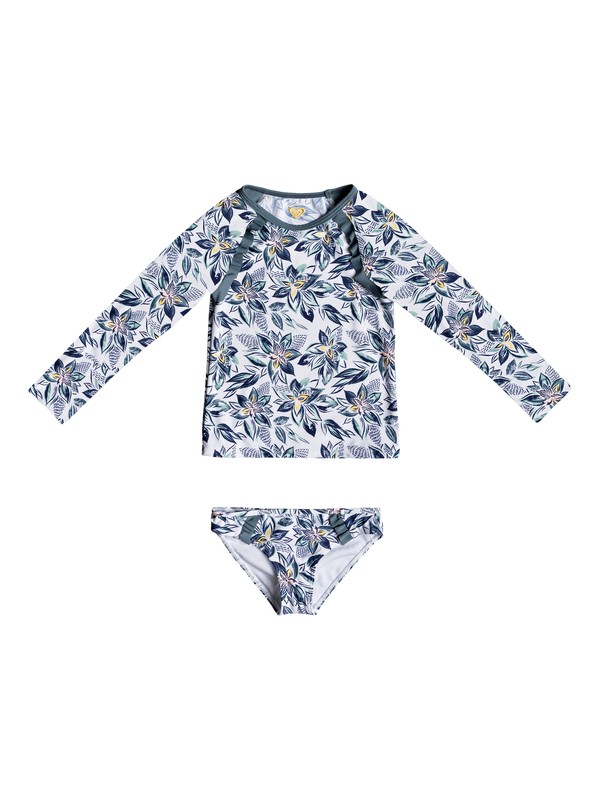 roxy, Girl's 2-6 Magic Seeker Long Sleeve UPF 50 Rashguard Set, BRIGHT WHITE FLOWER SPIRIT SW (wbb9) 0 Girl's 2-6 Magic Seeker Long Sleeve UPF 50 Rashguard Set White ERLWR03104 Roxy