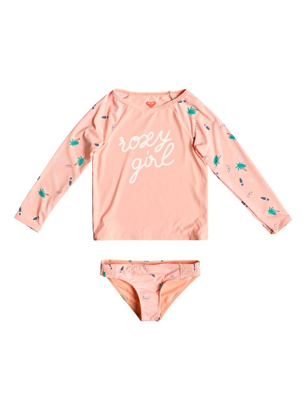 roxy, Girl's 2-6 Salty But Sweet Long Sleeve UPF 50 Rashguard Set, SOUFFLE SUMMER HOBBIES SWIM (xmws) 0 Girl's 2-6 Salty But Sweet Long Sleeve UPF 50 Rashguard Set Pink ERLWR03108 Roxy