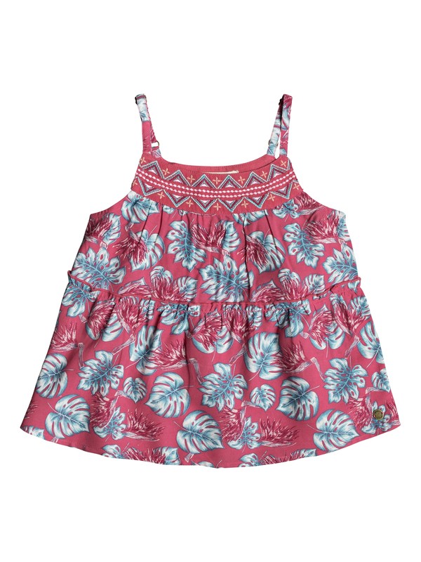 roxy, Girls 2-6 All Your Heart Strappy Top, ROUGE RED ABYSSAL TROPICAL (mlj6) 0 Girls 2-6 All Your Heart Strappy Top Pink ERLWT03019 Roxy