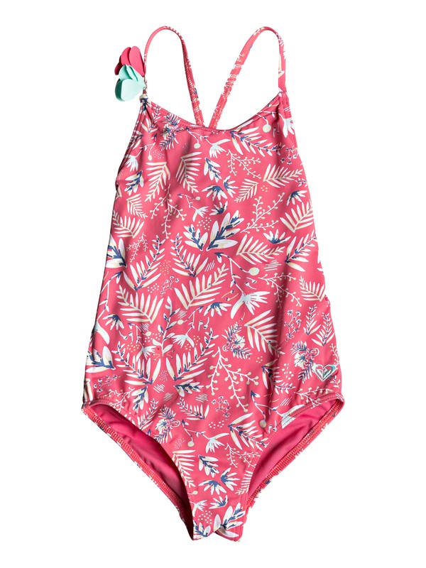 roxy, Girl's 2-6 Bali Dance One-Piece Swimsuit, BRUSH PINK SWIM BANANA SPLIT (xmwb) 0 Girl's 2-6 Bali Dance One-Piece Swimsuit Pink ERLX103033 Roxy
