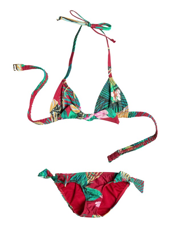 roxy, Girls 2-6 Cuba Gang Tiki Tri Bikini Set, SALSA HAVANA FLOWER RG TW (rzm6) 0 Girls 2-6 Cuba Gang Tiki Tri Bikini Set ERLX203029 Roxy