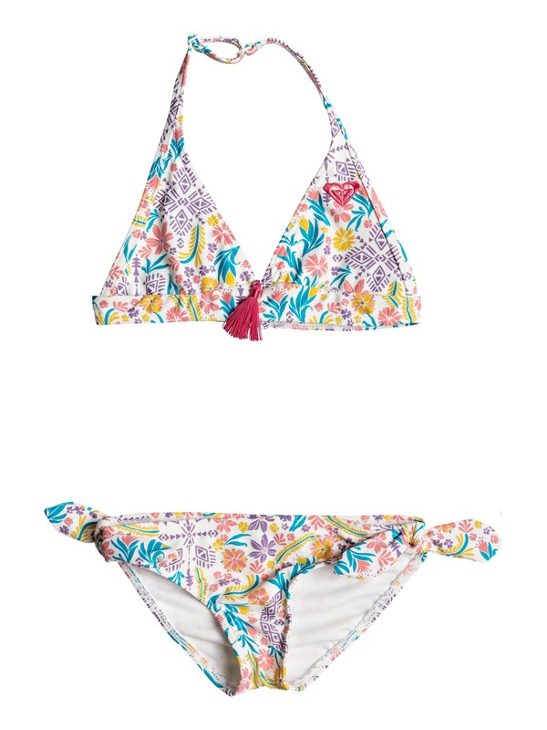 roxy, Girl's 2-6 Caravane Beauty Halter Bikini Set, MARSHMALLOW FLOWER POWER (wbt6) 0 Girl's 2-6 Caravane Beauty Halter Bikini Set White ERLX203033 Roxy