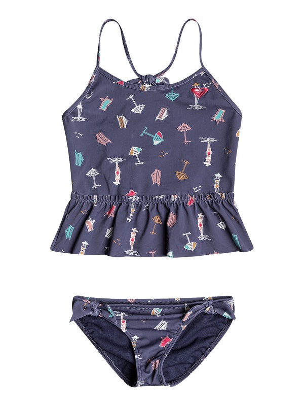 roxy, Girl's 2-6 Tropicool Sunshine Bikini Set, DEEP COBALT ON THE BEACH (bre7) 0 Girl's 2-6 Tropicool Sunshine Bikini Set Blue ERLX203047 Roxy