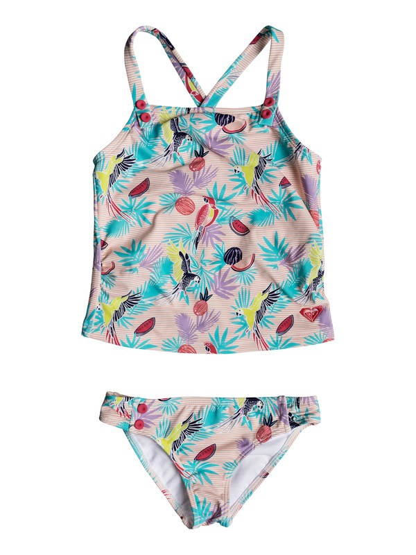 roxy, Girl's 2-6 Vintage Tropical Tankini Set, TROPICAL PEACH PARROTS ISLAND (mdr6) 0 Girl's 2-6 Vintage Tropical Tankini Set Pink ERLX203049 Roxy