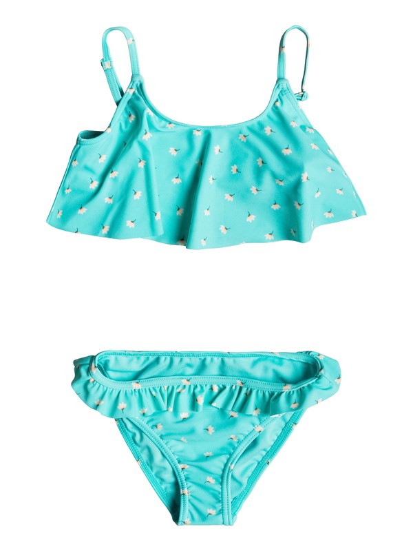 roxy, Girl's 2-6 Baby Saguaro Flutter Bikini Set, BLUE RADIENCE SWIM FLOWER TWIS (bgm6) 0 Girl's 2-6 Baby Saguaro Flutter Bikini Set Blue ERLX203054 Roxy