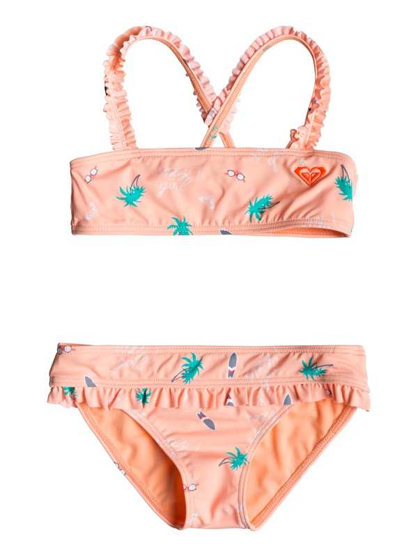 roxy, Girl's 2-6 Salty But Sweet Bandeau Bikini Set, SOUFFLE SUMMER HOBBIES SWIM (xmws) 0 Girl's 2-6 Salty But Sweet Bandeau Bikini Set Pink ERLX203074 Roxy