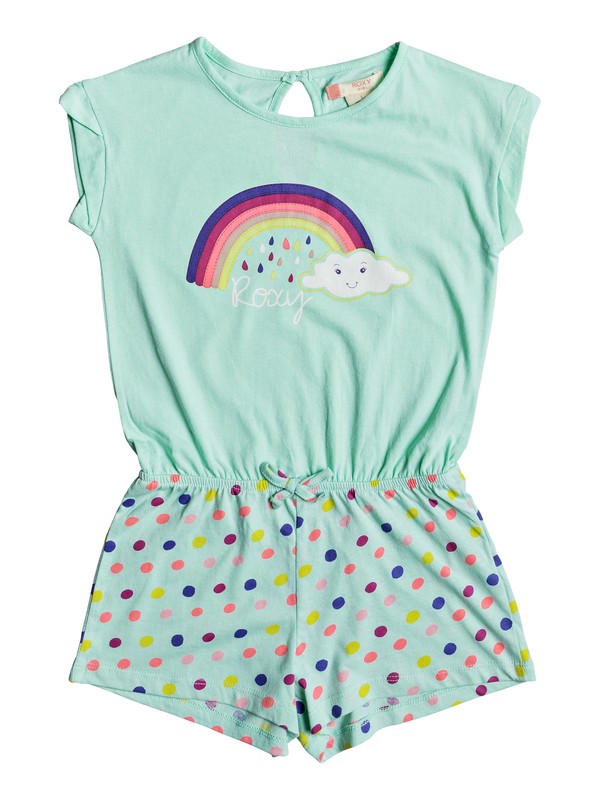 roxy, Girls 2-6 Rainbow Dots Beach Romper, BEACH GLASS TOUDOU DOTS (gcz6) 0 Girls 2-6 Rainbow Dots Beach Romper ERLX603001 Roxy