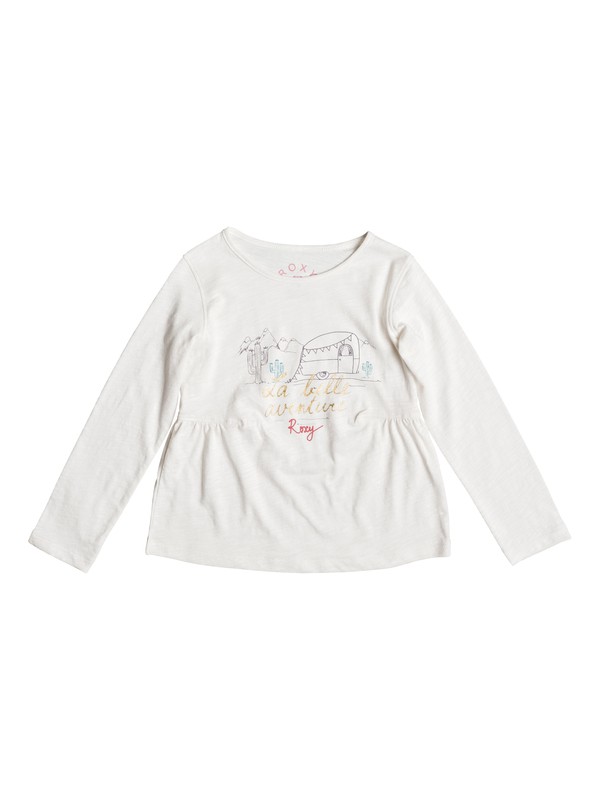 roxy, Let's Drive Away - Top a maniche lunghe, MARSHMELLOW (wbt0) 0 Let's Drive Away - Top a maniche lunghe White ERLZT03086 Roxy