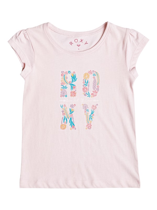 roxy, Girls 2-6 Rain Or Shine Flower Power Tee, ROSE QUARTZ (mcs0) 0 Girls 2-6 Rain Or Shine Flower Power Tee ERLZT03092 Roxy