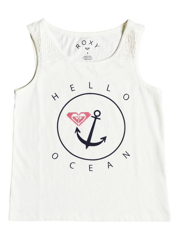 roxy, Girls 2-6 Wayfaring Stranger Hello Ocean Tank Top, MARSHMALLOW (wbt0) 0 Girls 2-6 Wayfaring Stranger Hello Ocean Tank Top White ERLZT03117 Roxy