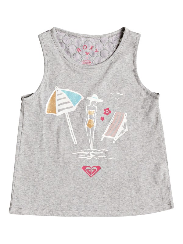 roxy, Girls 2-6 Peaceful Light A La Plage Tank Top, HERITAGE HEATHER (sgrh) 0 Girls 2-6 Peaceful Light A La Plage Tank Top Grey ERLZT03120 Roxy