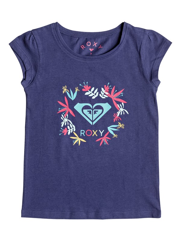 Moid Flower Logo - Cap Sleeve T-Shirt for Girls 2-7 ERLZT03123 0 Girls 2-6 Moid Flower Logo Short Sleeve Tee ERLZT03123 Roxy
