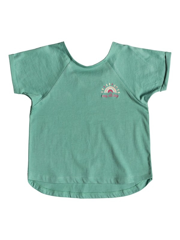 roxy, Girl's 2-6 Your Smile Short Sleeve Top, FELDSPAR (gjg0) 0 Girl's 2-6 Your Smile Short Sleeve Top Green ERLZT03170 Roxy