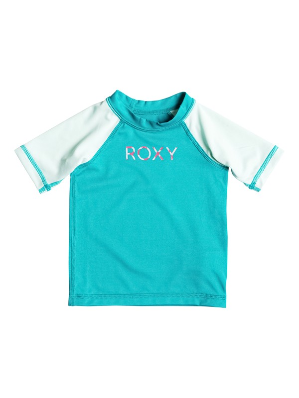 roxy, Baby Sail Away Short Sleeve Rashguard, DARK JADE/SOOTHING SEA (xbbb) 0 Baby Sail Away Short Sleeve Rashguard ERNWR03002 Roxy