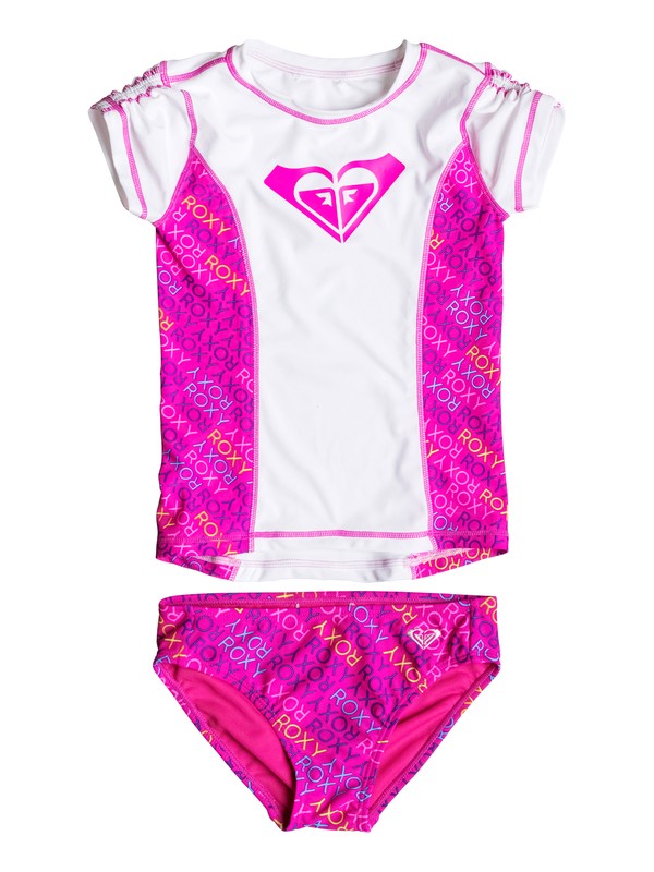 roxy, Girls 2-6 Roxy Ready Rashguard Set, POP PINK (mjp0) 0 Girls 2-6 Roxy Ready Rashguard Set PGRS60036 Roxy