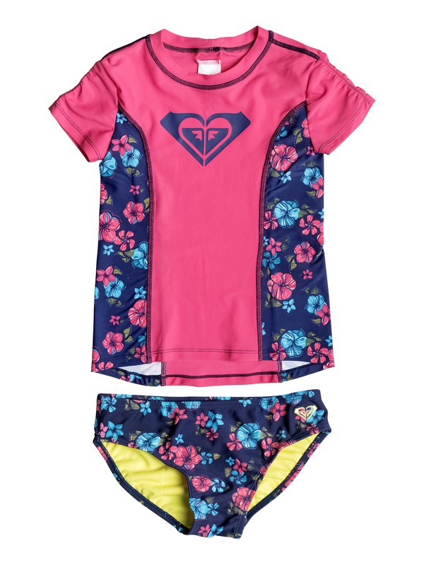 roxy, Baby Tropical Traditions Rashguard Set, POP PINK (mjp0) 0 Baby Tropical Traditions Rashguard Set PGRS60041 Roxy