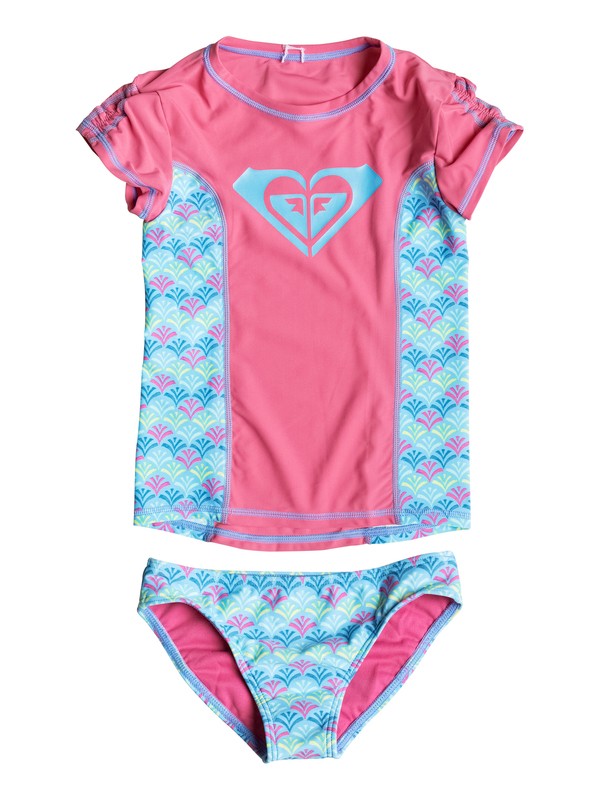 roxy, Baby Tiles Rashguard Set, POP PINK (mjp0) 0 Baby Tiles Rashguard Set PGRS60391 Roxy