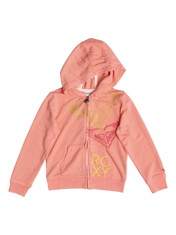 roxy, Girls 2-6 So Cal Vibe Zip-Up Hoodie, PAPAYA PUNCH HEATHER (mfqh) 0 Girls 2-6 So Cal Vibe Zip-Up Hoodie PGRS62036 Roxy