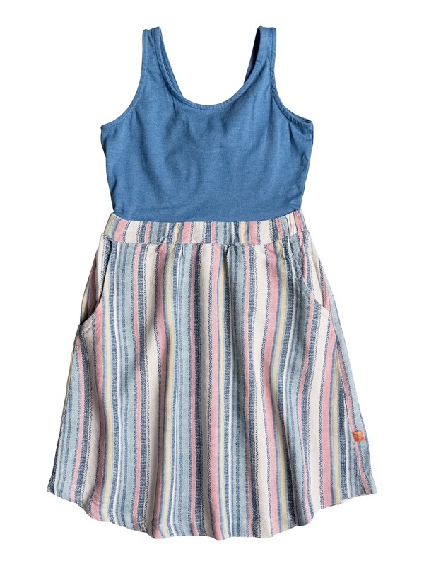 roxy, Girls 7-14 Seaglass Sleeveless Dress, GRID STRIPES (wbs3) 0 Girls 7-14 Seaglass Sleeveless Dress PGRS68317 Roxy