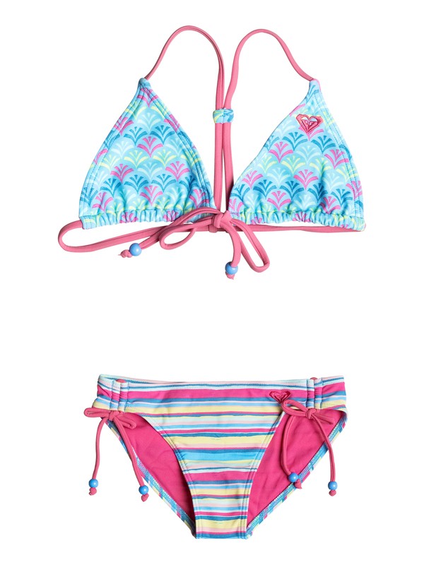 roxy, Girls 7-14 Island Tiles Tri Bikini, SWIM ISLAND PALMS (bhk6) 0 Girls 7-14 Island Tiles Tri Bikini PGRS68697 Roxy