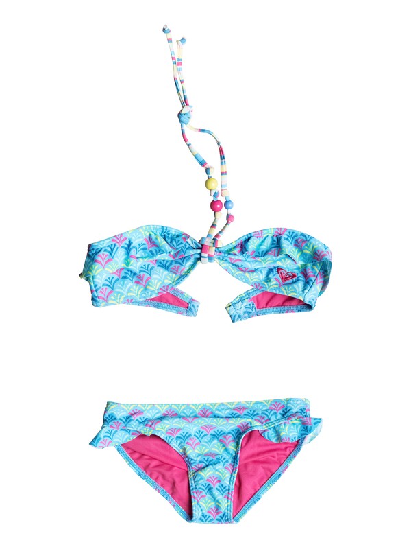 roxy, Girls 7-14 Island Tiles Ruffle Bikini, SWIM ISLAND PALMS (bhk6) 0 Girls 7-14 Island Tiles Ruffle Bikini PGRS68707 Roxy