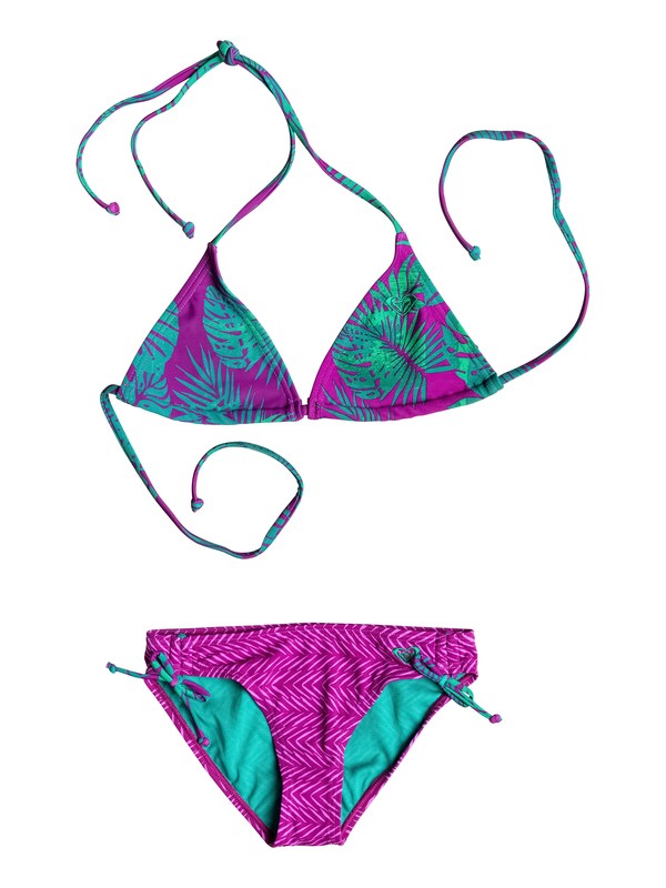roxy, Girls 7-14 Primal Palms Triangle Set, PRIMAL PALMS LEAF (gnq6) 0 Girls 7-14 Primal Palms Triangle Set PGRS68757 Roxy