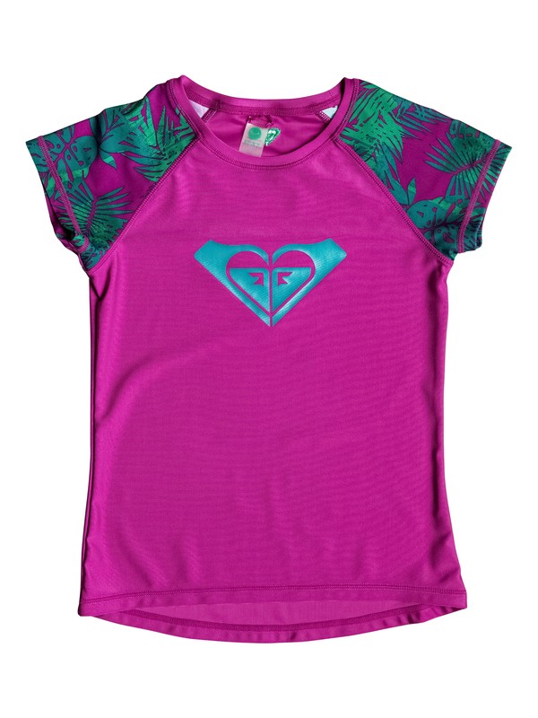 roxy, Girls 7-14 Primal Palms Short Sleeve Rashguard, PURPLE WINE (ppb0) 0 Girls 7-14 Primal Palms Short Sleeve Rashguard PGRS68787 Roxy