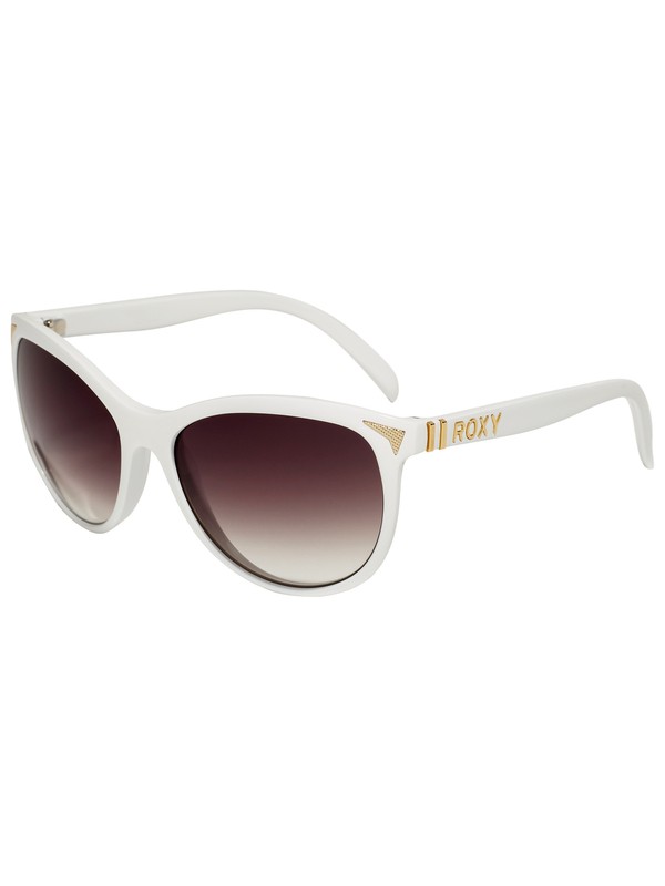 roxy, Kitty Kat Sunglasses, WHITE / BROWN GRAD (987) 0 Kitty Kat Sunglasses REWN012 Roxy