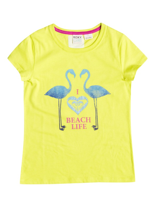 roxy, Girl's 7-14 Beach Life Tee, Limeade - Solid (gen0) 0 Girl's 7-14 Beach Life Tee RRF51017 Roxy