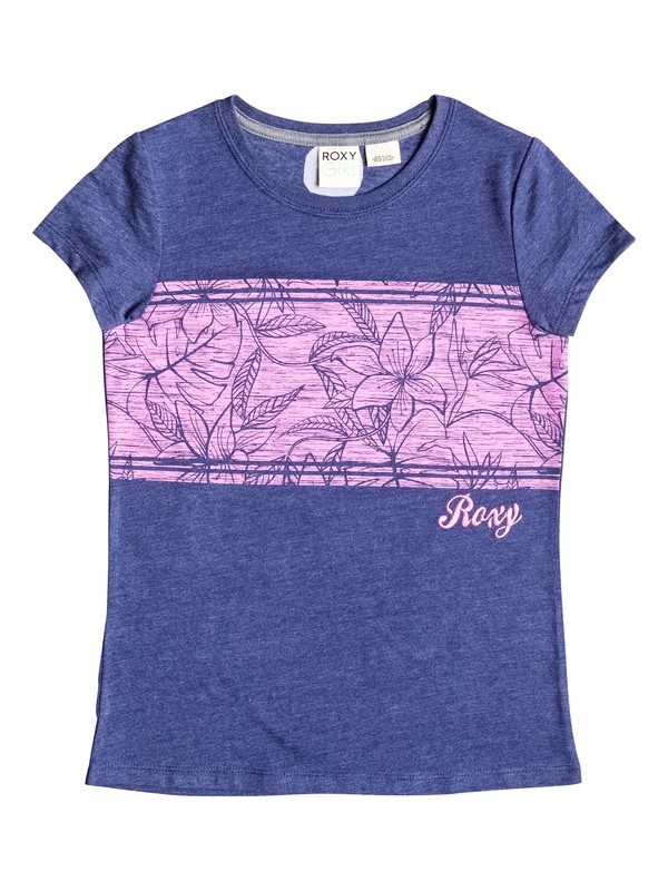 roxy, Girl's 7-14 Border Tee, Astral Aura-h (pssh) 0 Girl's 7-14 Border Tee RRF51057 Roxy