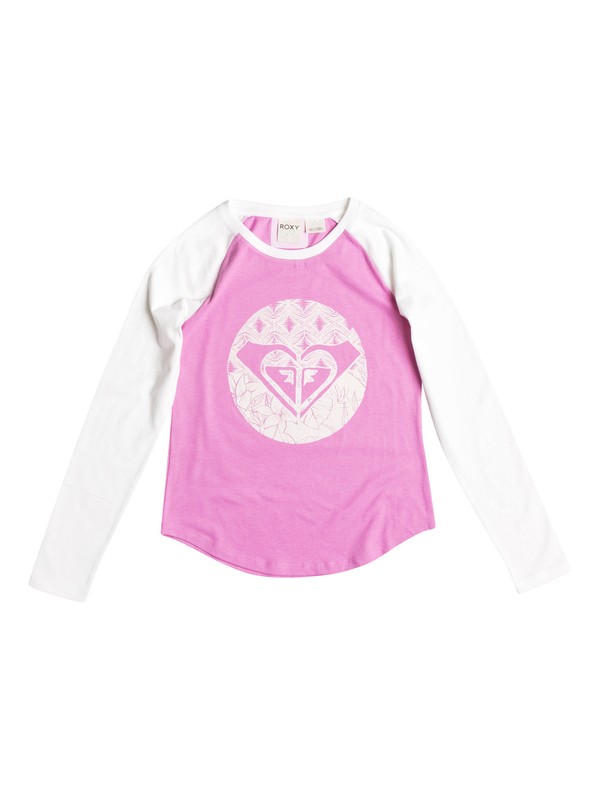 roxy, Girl's 7-14 Pattern Stamp Long Sleeve Raglan Tee, Cyclamen - Heather (mgjh) 0 Girl's 7-14 Pattern Stamp Long Sleeve Raglan Tee RRF51137 Roxy