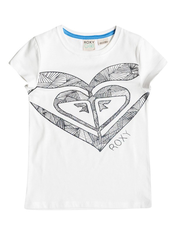 roxy, Girl's 2-6 All Heart Tee, Bright White-h (wbbh) 0 Girl's 2-6 All Heart Tee RRF51276 Roxy