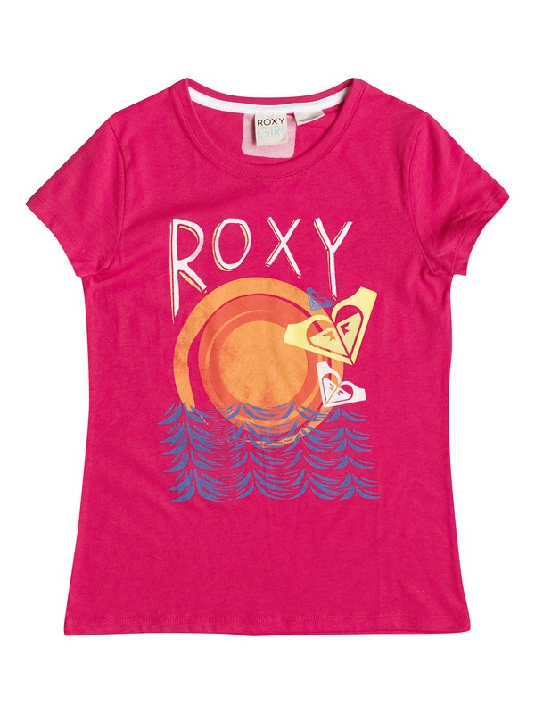 roxy, Girl's 7-14 Wave Rider Sun Tee, Azalea - Solid (mna0) 0 Girl's 7-14 Wave Rider Sun Tee RRF51327 Roxy