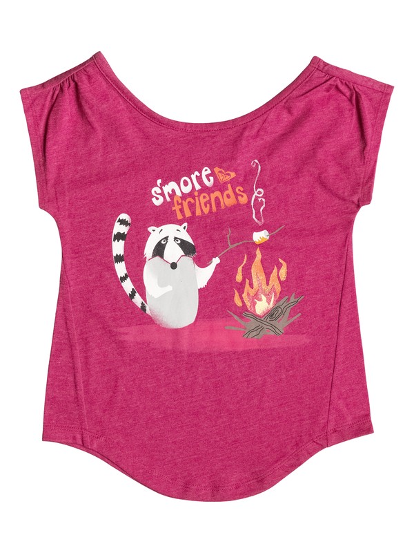 roxy, Girl's 2-6 S'More Friends Tee, Cerise - Heather (mqth) 0 Girl's 2-6 S'More Friends Tee RRF51536 Roxy