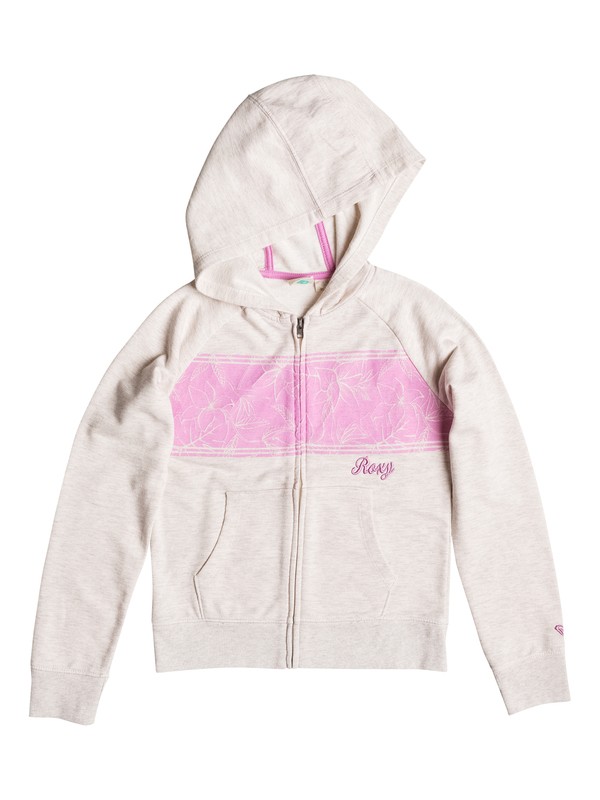 roxy, Girl's 7-14 Agua Zip Hoodie, Sandshell-h (tenh) 0 Girl's 7-14 Agua Zip Hoodie RRF52077 Roxy