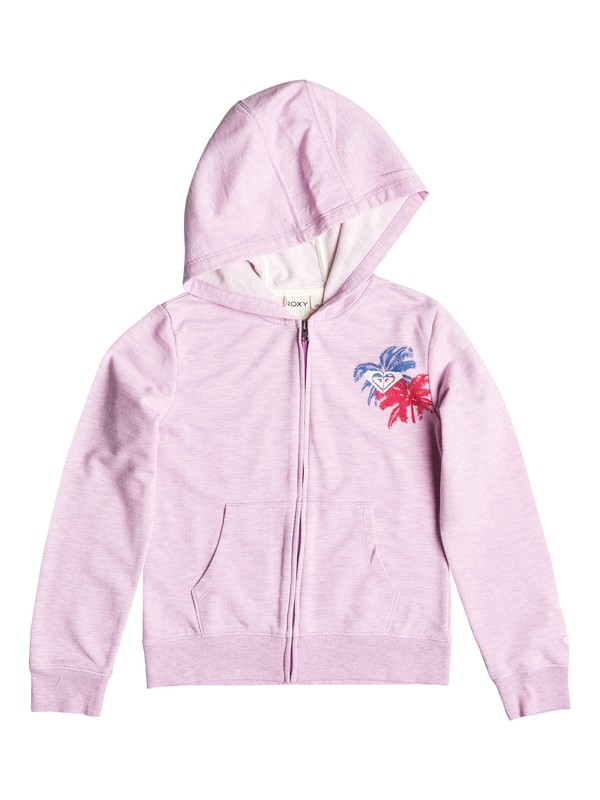roxy, Girl's 7-14 Soleil Zip Hoodie, Cyclamen - Heather (mgjh) 0 Girl's 7-14 Soleil Zip Hoodie RRF52087 Roxy