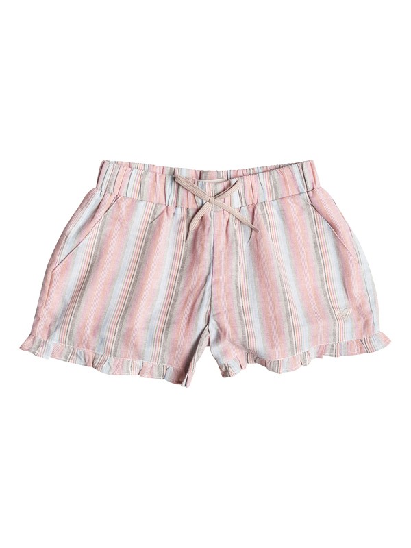 roxy, Girl's 7-14 Ruffle Striped Shorts, Oxford Tan-3 (tha3) 0 Girl's 7-14 Ruffle Striped Shorts RRF55047 Roxy