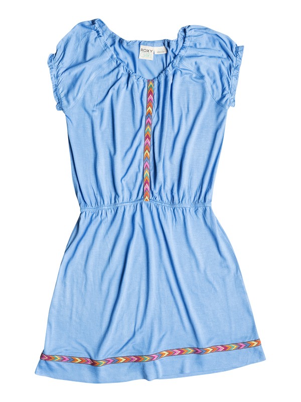 roxy, Girl's 7-14 Seashell Dress, Blue Bonnet - Solid (bjv0) 0 Girl's 7-14 Seashell Dress RRF58047 Roxy