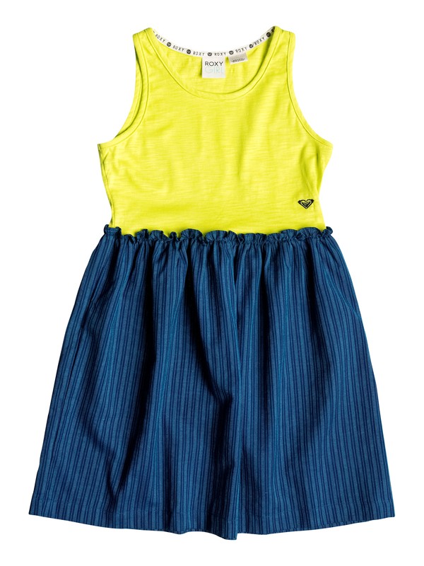 roxy, Girl's 7-14 Cali Dress, Limeade - Stripe_1 (gen3) 0 Girl's 7-14 Cali Dress RRF58177 Roxy