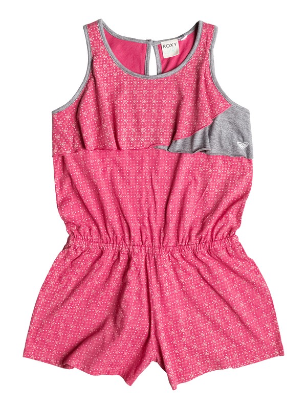 roxy, Girl's 7-14 Samba Short Sleeve Romper, Azalea - Pattern_1 (mna6) 0 Girl's 7-14 Samba Short Sleeve Romper RRF58247 Roxy