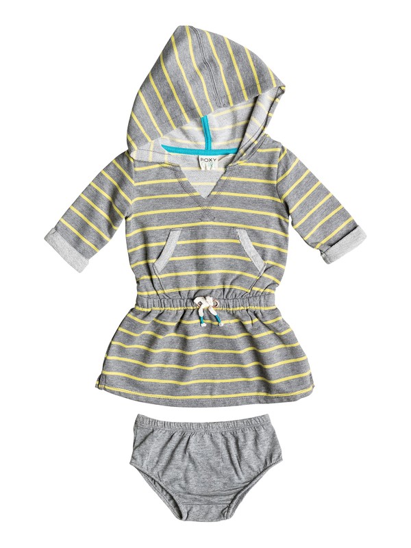 roxy, Baby Catch The Wave Hooded Dress, Limeade - Stripe_1 (gen3) 0 Baby Catch The Wave Hooded Dress RRF58441 Roxy