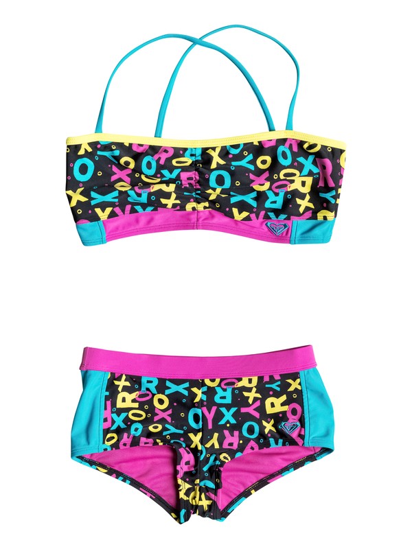 roxy, Girl's 7-14 Roxy Pop Logo Criss Cross Shorts Set, Anthracite-6 (kvj6) 0 Girl's 7-14 Roxy Pop Logo Criss Cross Shorts Set RRF58567 Roxy
