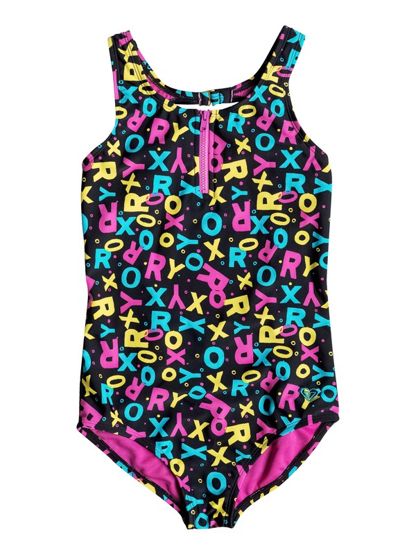 roxy, Girl's 2-6 Roxy Pop Logo One Piece Swimsuit, Anthracite-6 (kvj6) 0 Girl's 2-6 Roxy Pop Logo One Piece Swimsuit RRF58586 Roxy